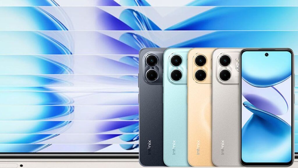 Infinix Smart 9 running Android 14 Go Edition with XOS 14, side-mounted fingerprint sensor, and dual speakers