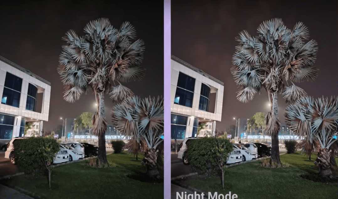 Sample night photo taken with Infinix Note 40 showing bright and clear image using Quad LED flash and Night Mode, with good details in low light.